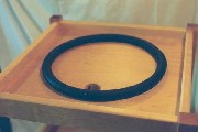 A bicycle tire inner tube acts as the air bearing.